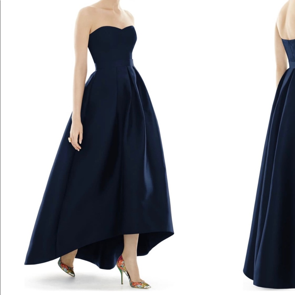 ALFRED SUNG strapless high/low gown